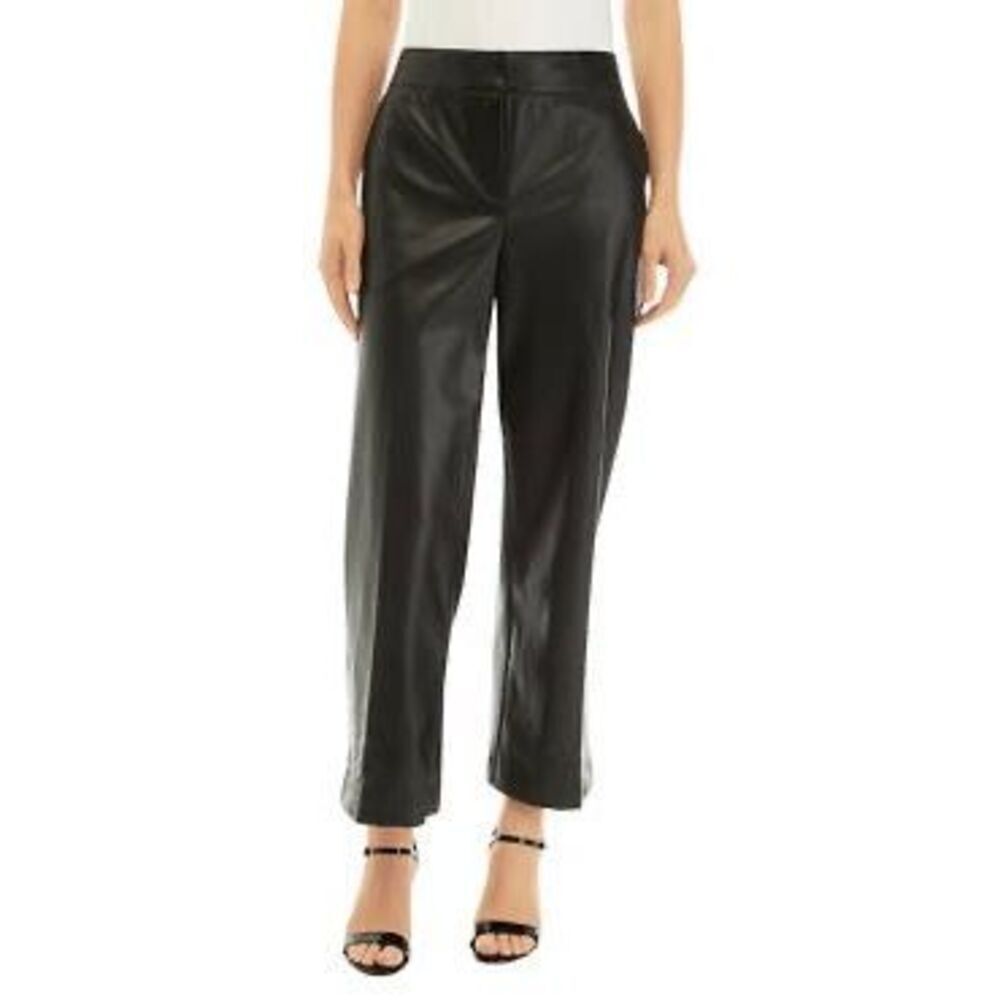 Women’s Ruby Rd Black Vegan Faux Leather Wide Leg Pants
